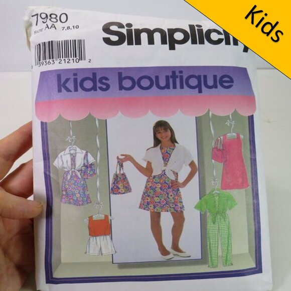 Simplicity 7980 Sewing Pattern size 7-10 Purse, Dress, Jacket, Sleeveless Top - Picture 1 of 10
